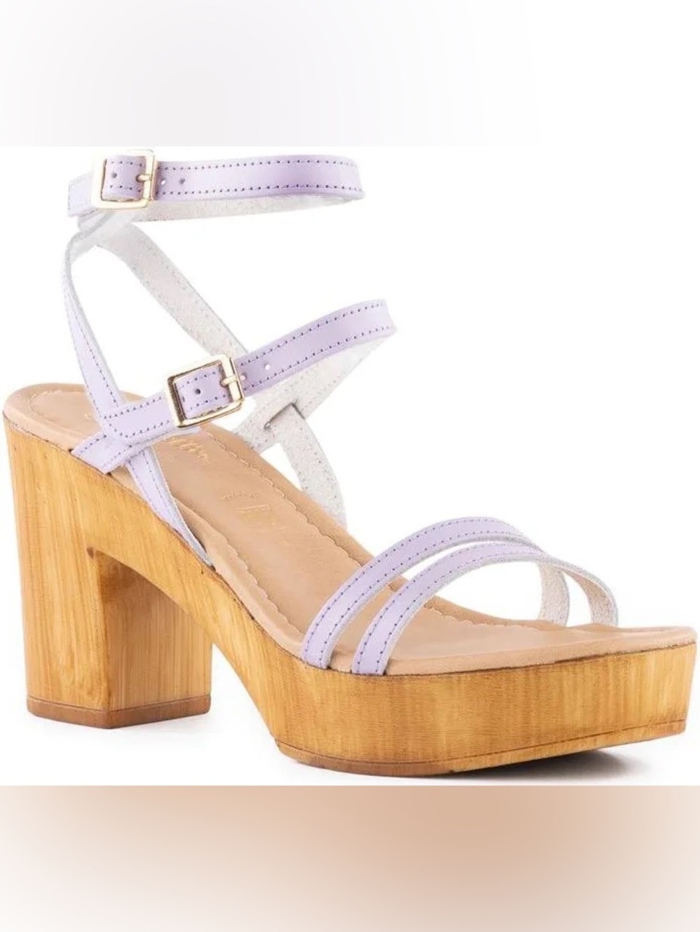 Seychelles Lavender Strappy Platform Block Heel Sandals